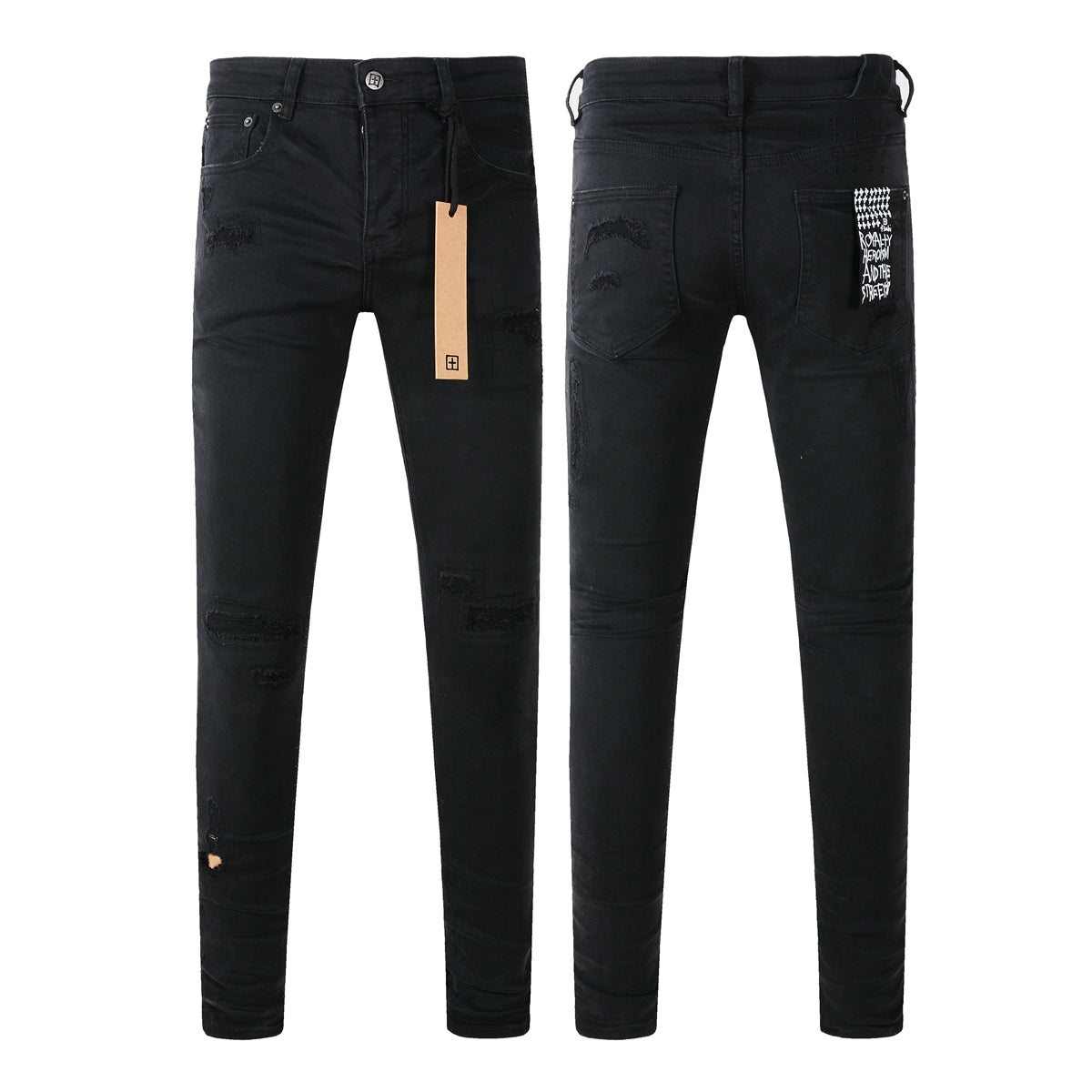 Minimalist Black Denim with Subtle Logo 3019