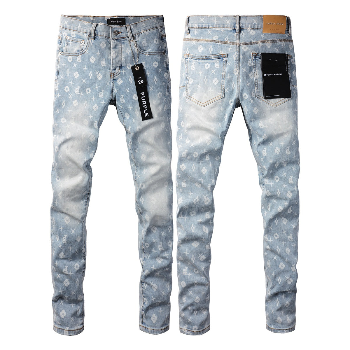 Trendy Blue Jeans 9089 Featuring Unique Print Details