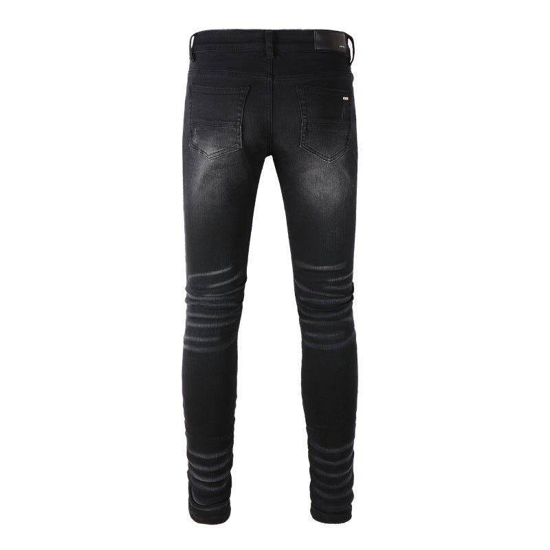 Slim Fit Stretch Jeans for Fall and Winter with a Simple and Versatile Design 8825