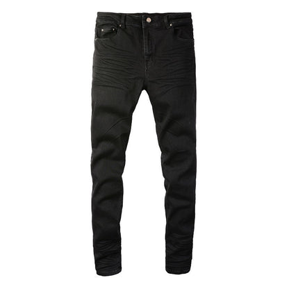 Man Skinny Fits Designer Jeans Denim Slim for Guys Mens Black Classic Biker Hip Hop Rock Jogger Big and Tall Moto 800