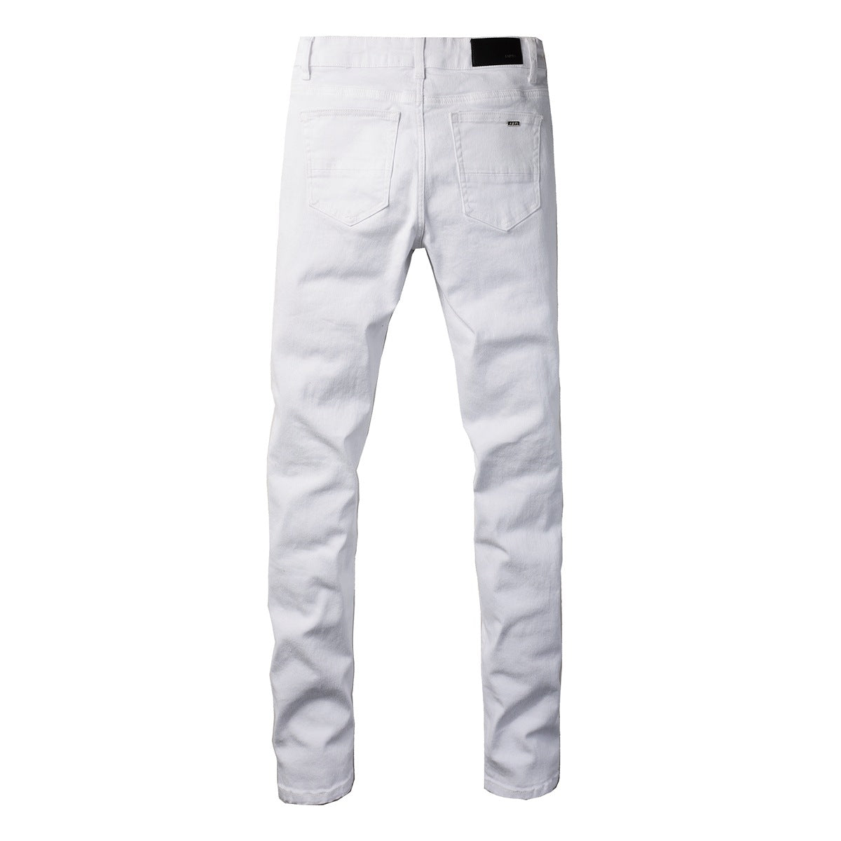 New Pop Style Ripped Holes Patchwork Skinny Mens Pants White Jeans AM897C