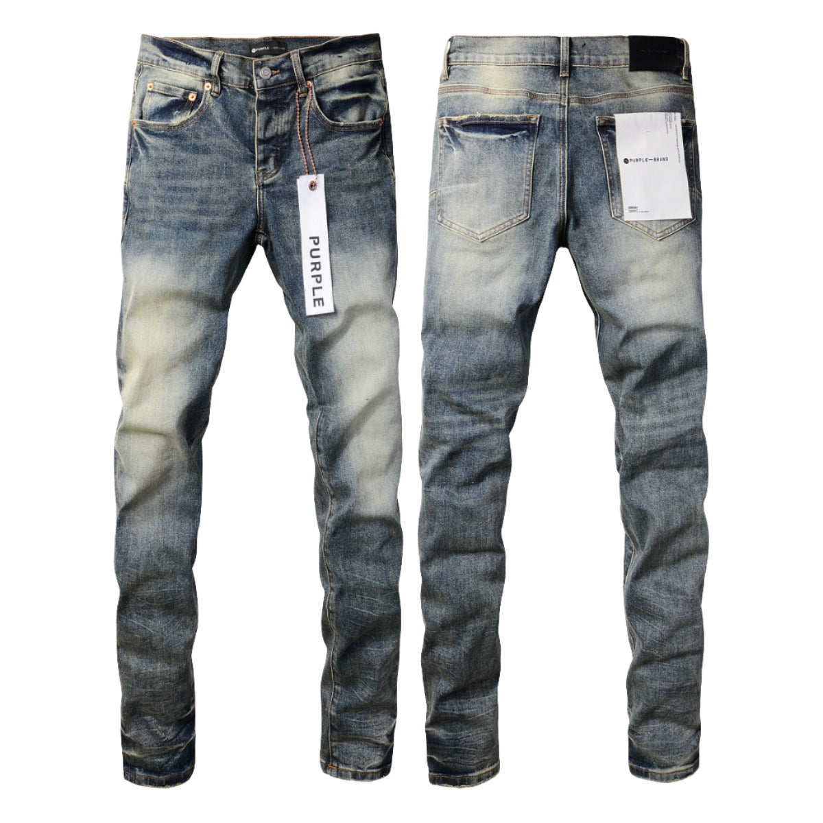 Men Black Jeans Distressed Hole Unique Personality 9042