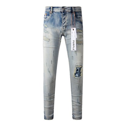 New Blue Vintage Personality Fashion Ripped Jeans 9050