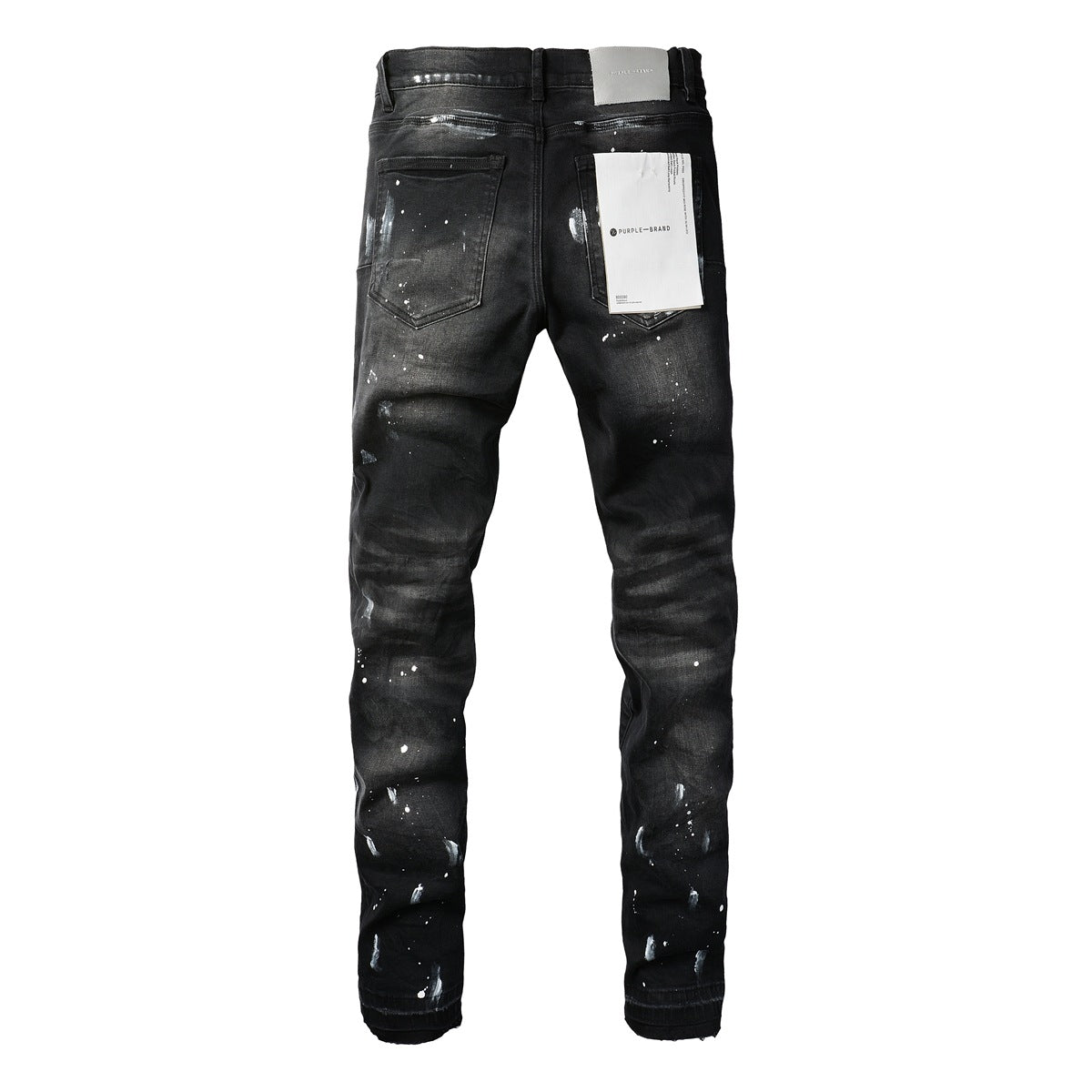 Jeans Purple Brand With High Street Black Paint Distressed (9002-7025) Fashion Pants