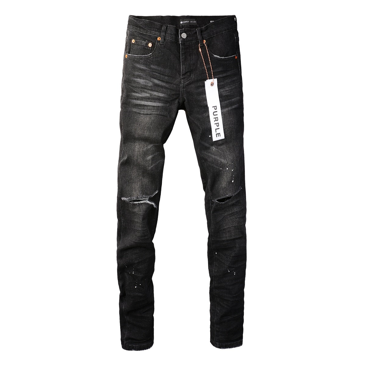 Black New Mens Personality Fashion Ripped Jeans 9035