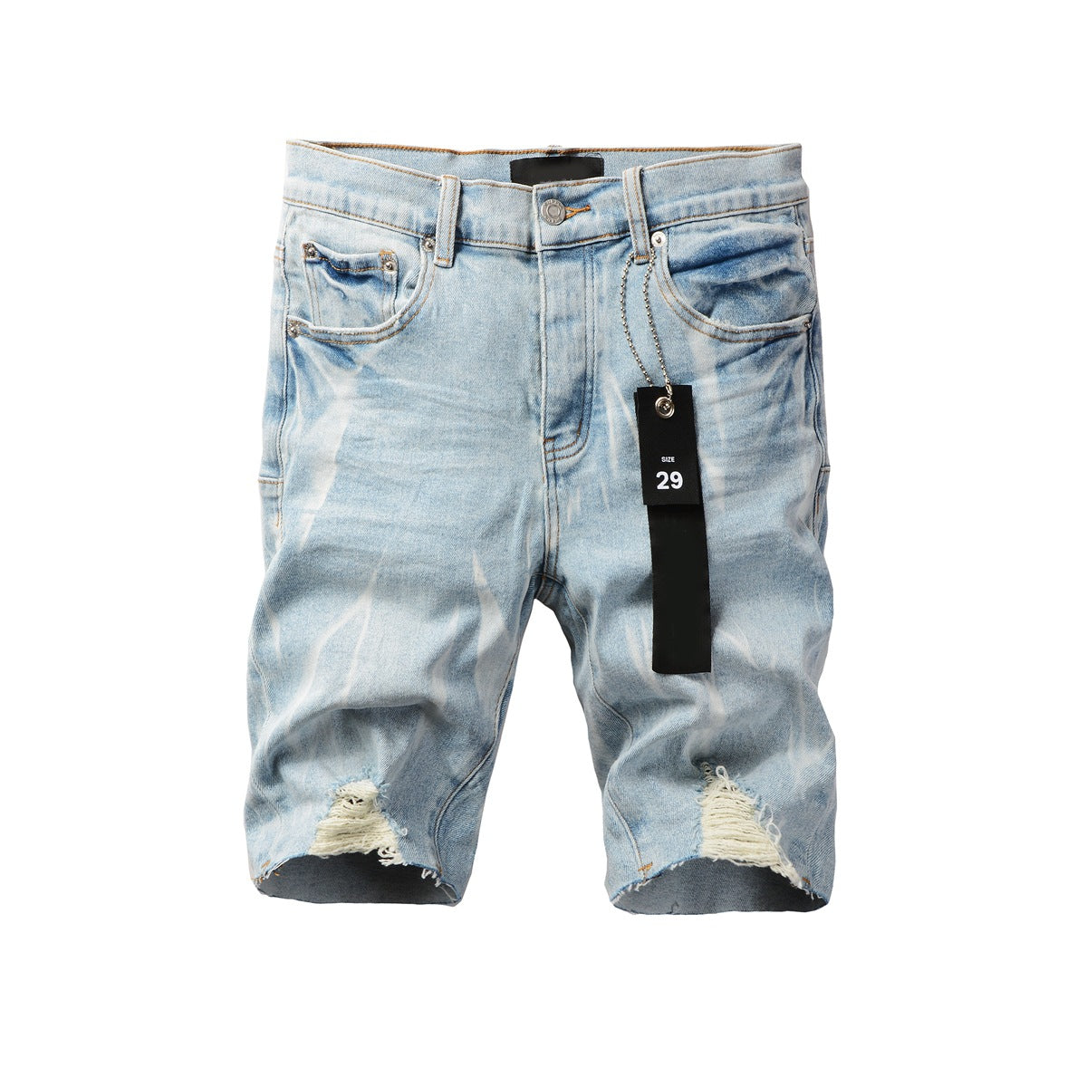 Blue Distressed Jean Shorts 5069 with Trendy Ripped Details