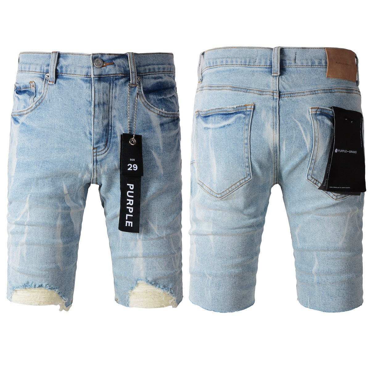 Blue Distressed Jean Shorts 5069 with Trendy Ripped Details