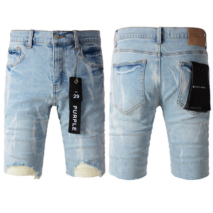 Blue Distressed Jean Shorts 5069 with Trendy Ripped Details